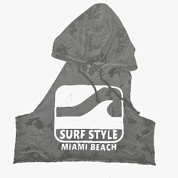 Surf Style Miami Beach Cropped Sleeveless Hooded Shirt - Picture 1 of 5